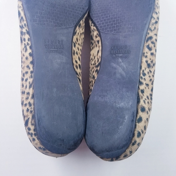 Stuart Weitzman | Suede Leopard Print Flats 10 - Picture 4 of 8